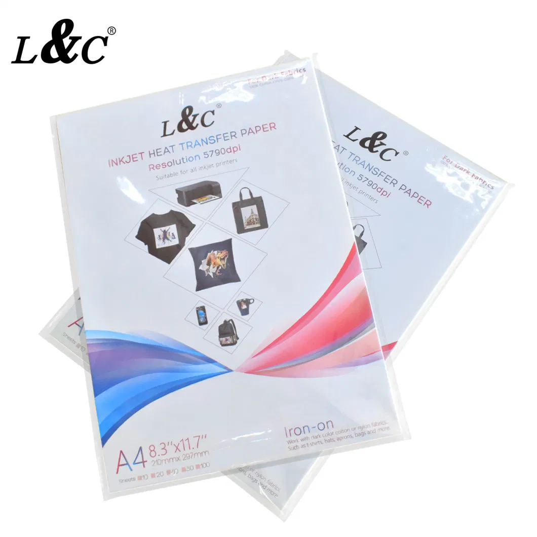 L&C High Quality Inkjet Heat Transfer Papers Roll White Heat Transfer Paper for Dark Fabric Cotton